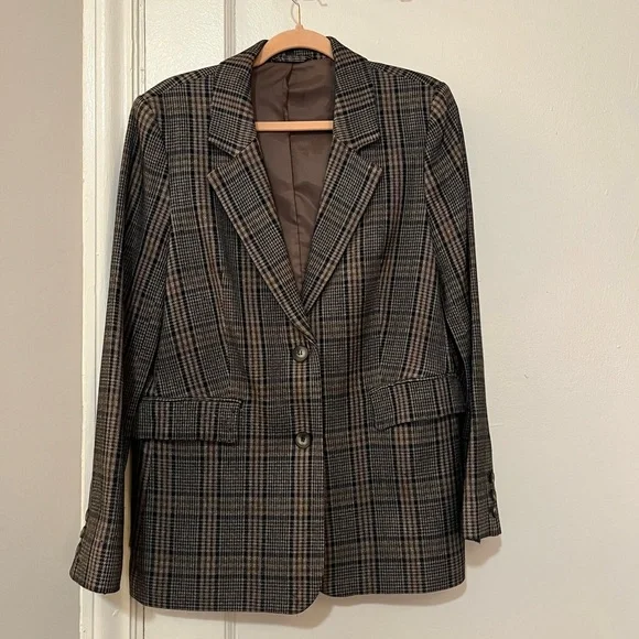 & Other Stories Fitted Checkered Blazer in Size 8 - Picture 3 of 12